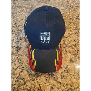 NASCAR‎  UPS  Racing Hat Vintage Double Sided Flames   Adjustable Back  Black